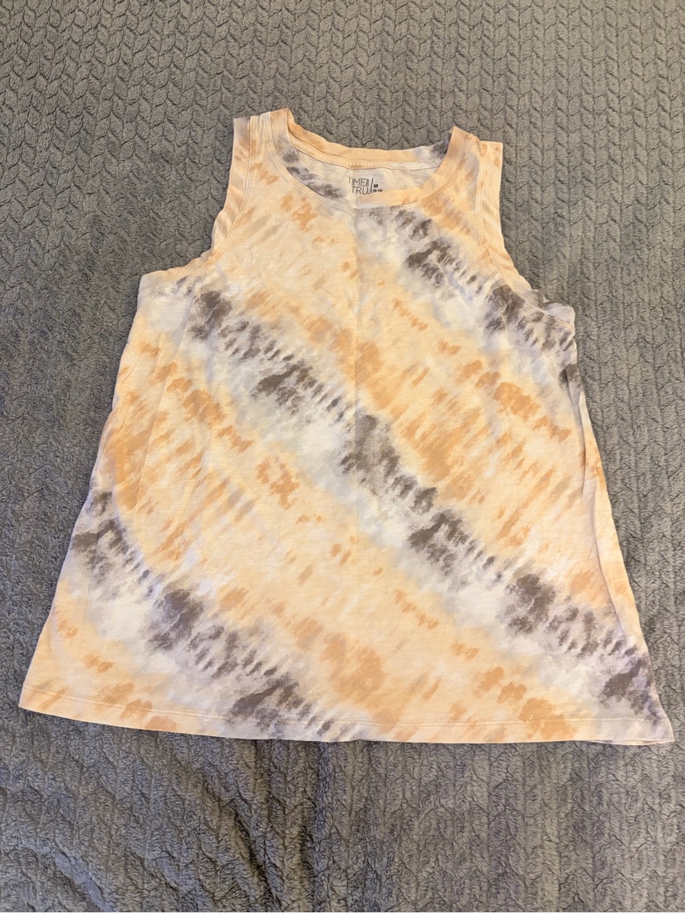 Tie-Dye Tank Top in Peach & Gray